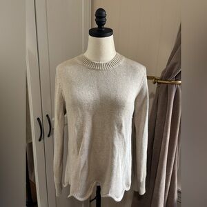 Scalloped J Crew sweater oatmeal